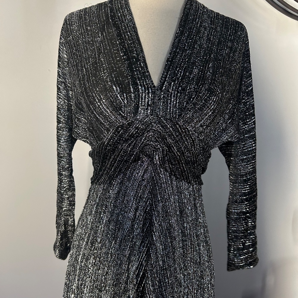 Vintage 70s Incredible Silver Metallic Maxi Dress - Picture 6 of 6